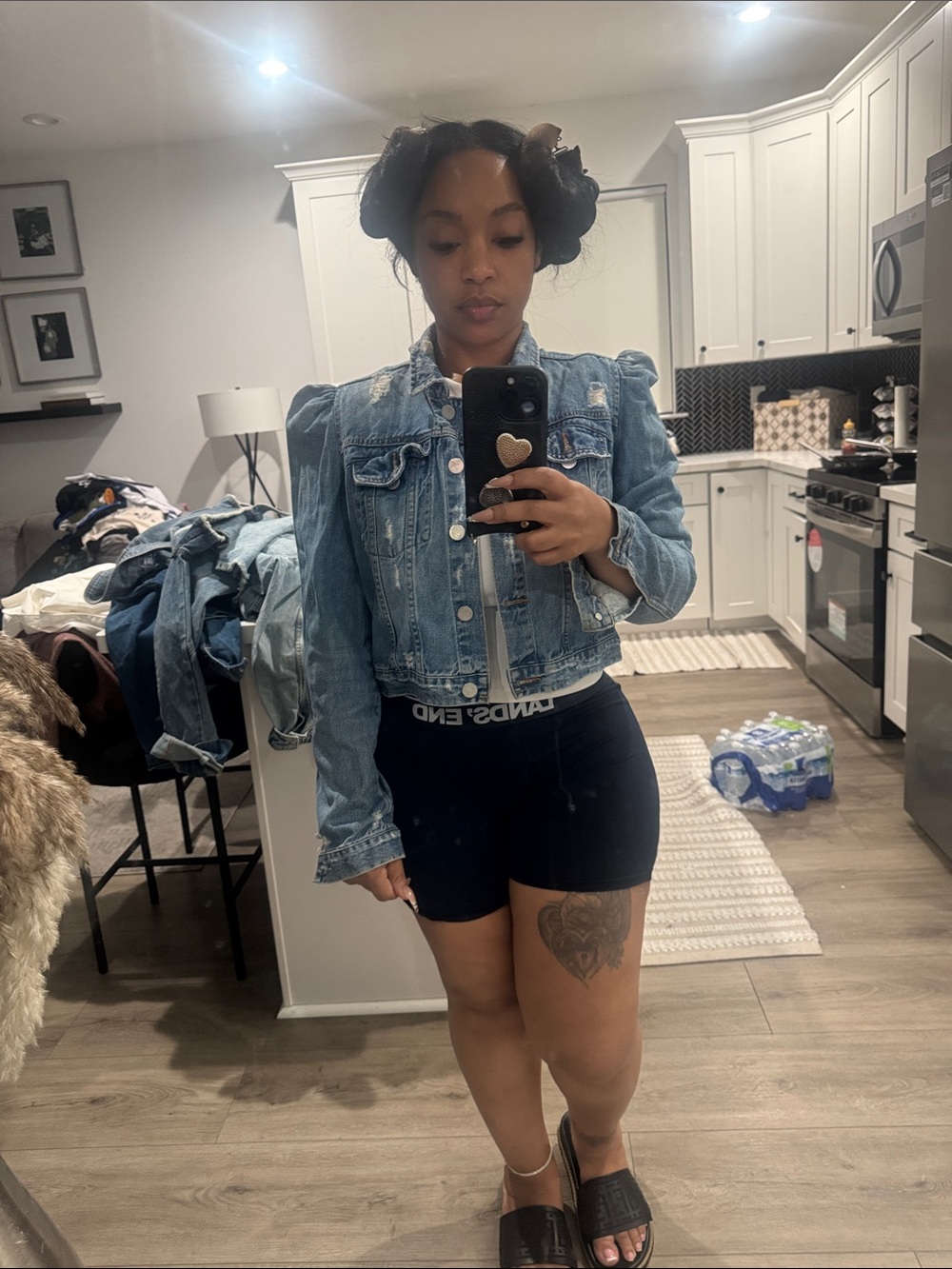 Light Blue Distressed Denim Jacket